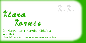 klara kornis business card